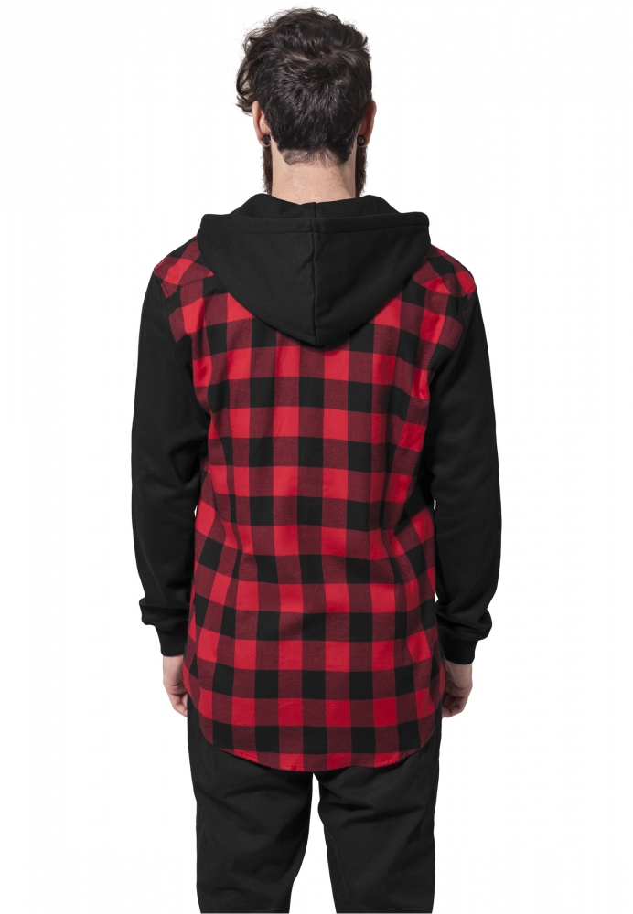 Camasa Hooded Checked Flanell Sweat Sleeve Urban Classics