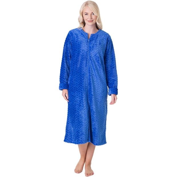 Camille Zip Front Embossed Housecoat