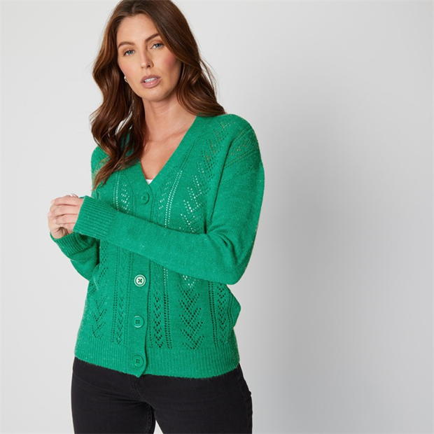 Be You You Pointelle V Neck Cardigan