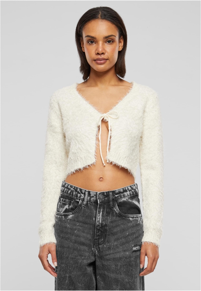 Tied Cropped Feather Cardigan dama Urban Classics