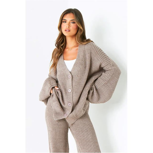 Missy Empire Chunky Knit Cardigan & Trouser Set