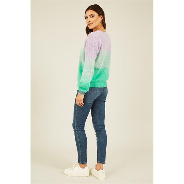 Yumi Yumi Green Ombre Relaxed Cardigan