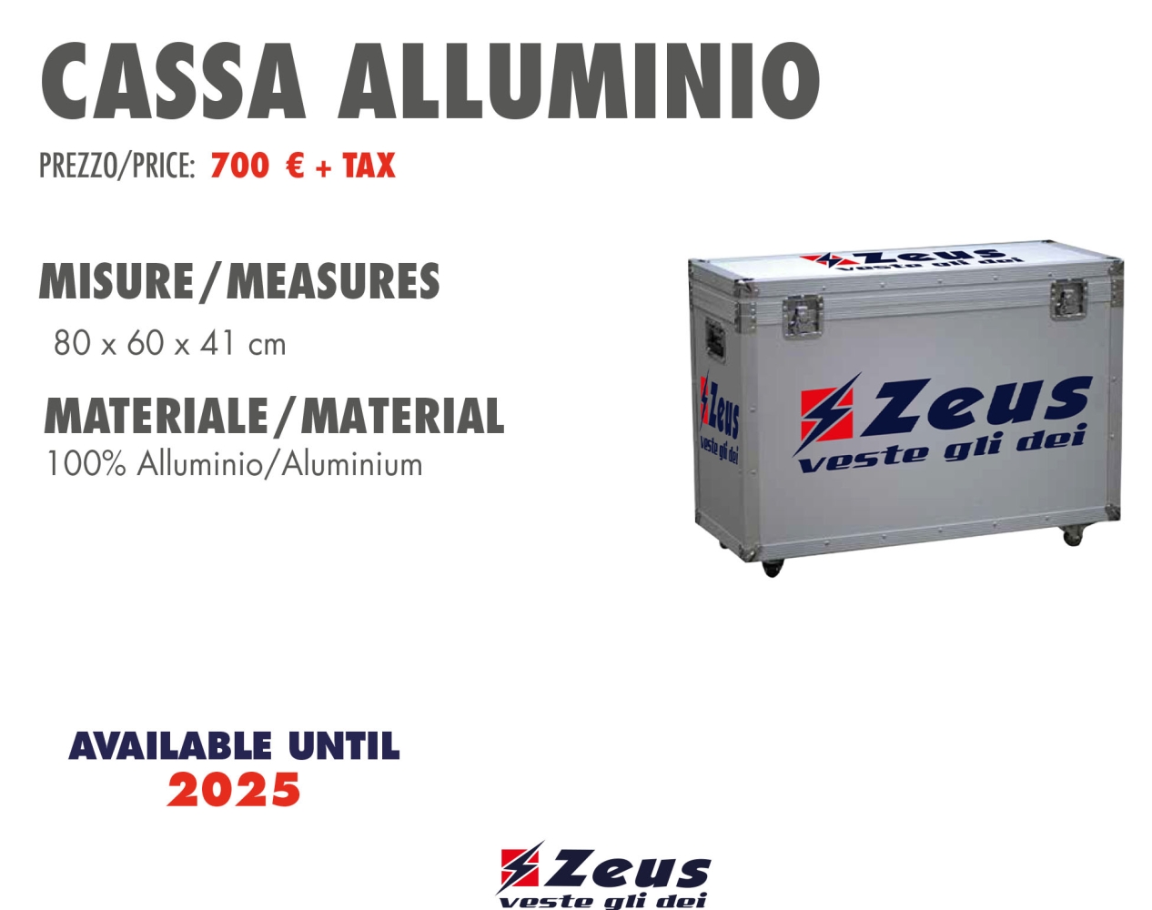 CASSA ALLUMINIO CM 80X60X41 Zeus