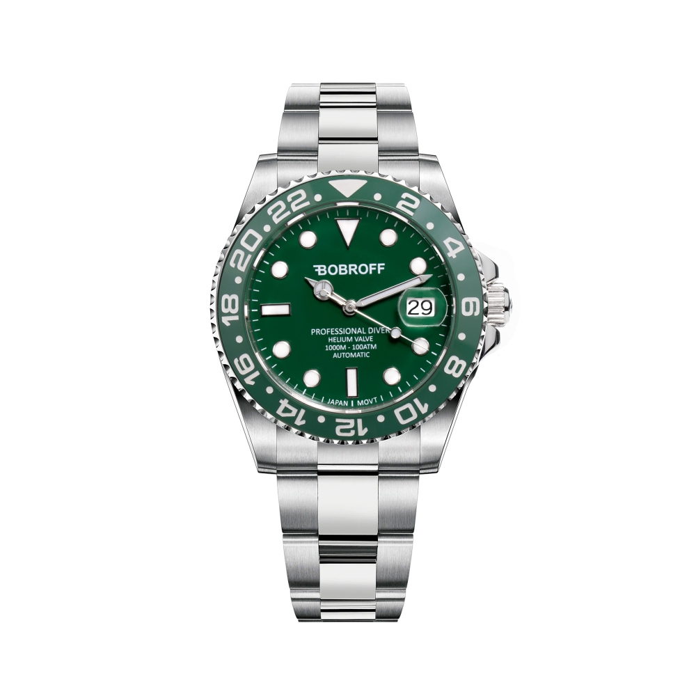 Ceas AUTOMATIC UNISEX BOBROFF BF0005 argintiu verde