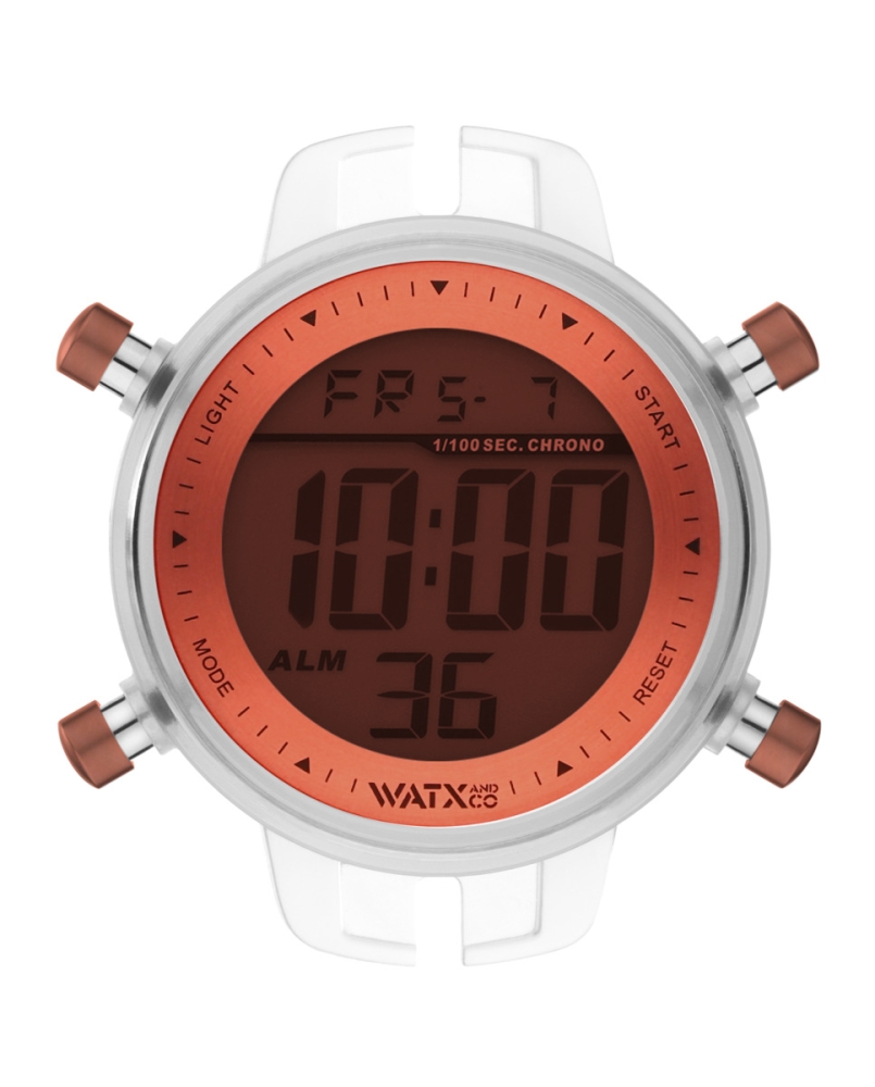 Ceas BOX UNISEX WATXANDCO RWA1089 transparent portocaliu