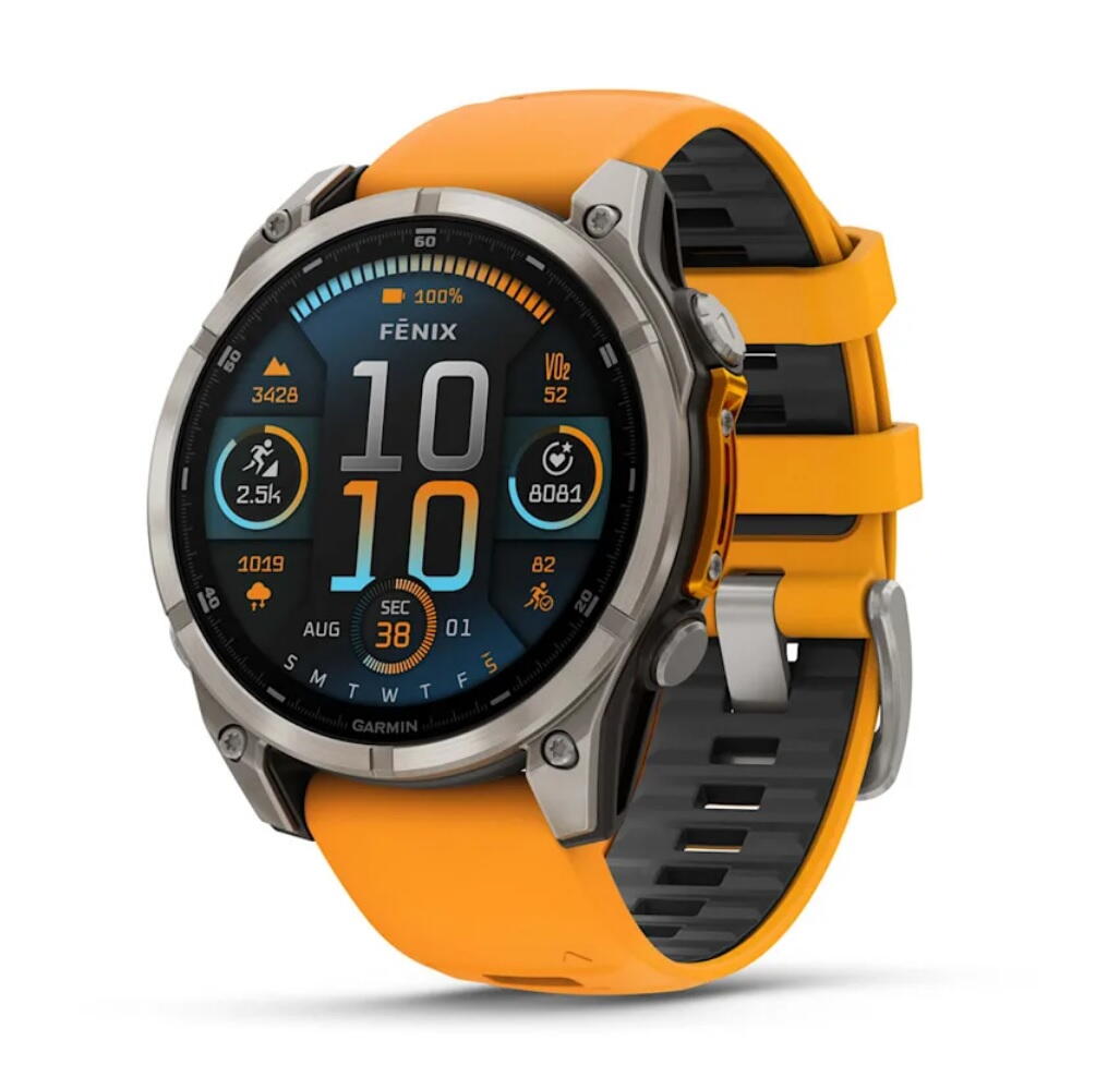 CEAS FENIX 8 AMOLED SAPPHIRE SPARK portocaliu GRAPHITE TI BARE 47MM EMEA GARMIN