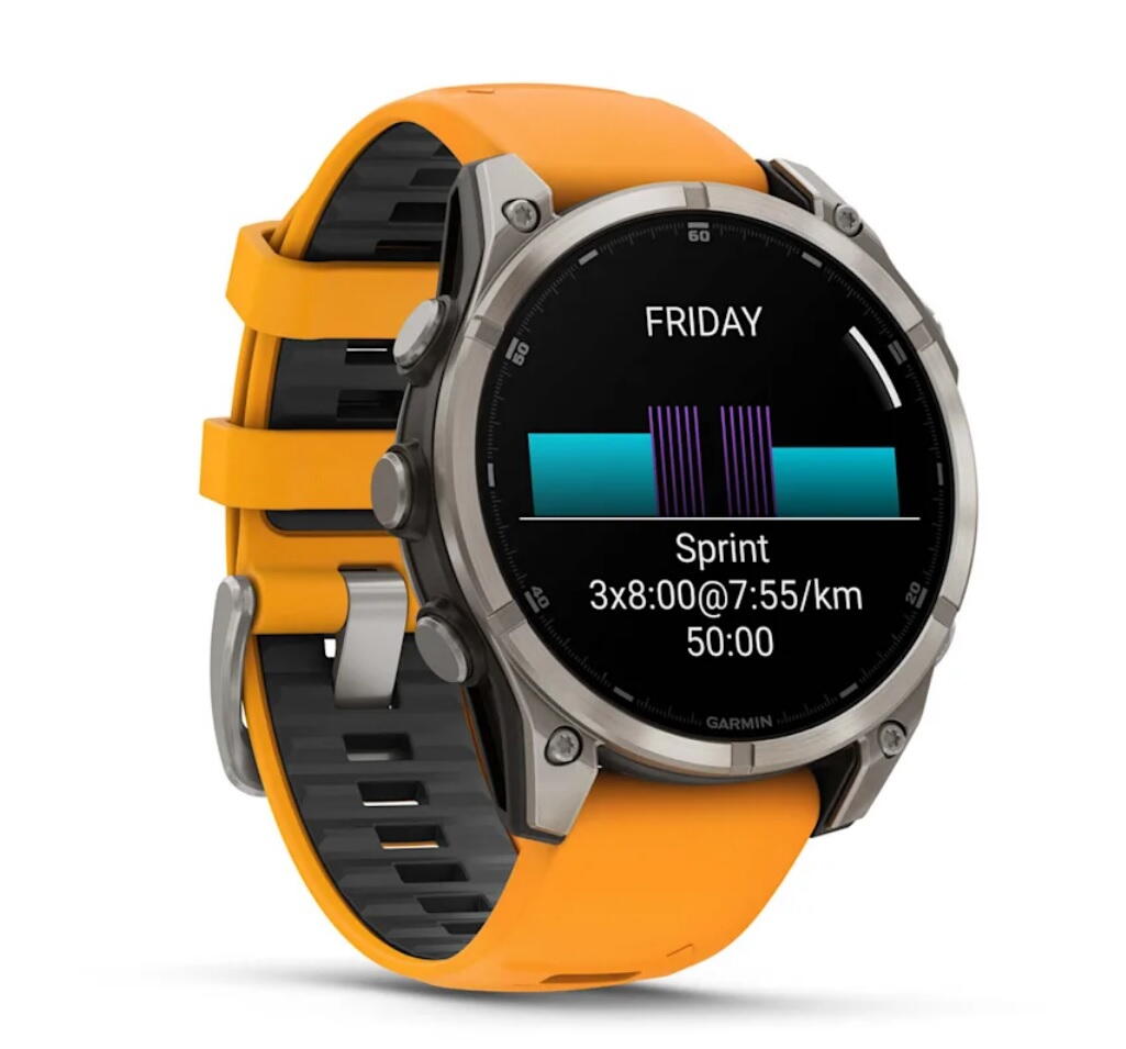 CEAS FENIX 8 AMOLED SAPPHIRE SPARK portocaliu GRAPHITE TI BARE 47MM EMEA GARMIN