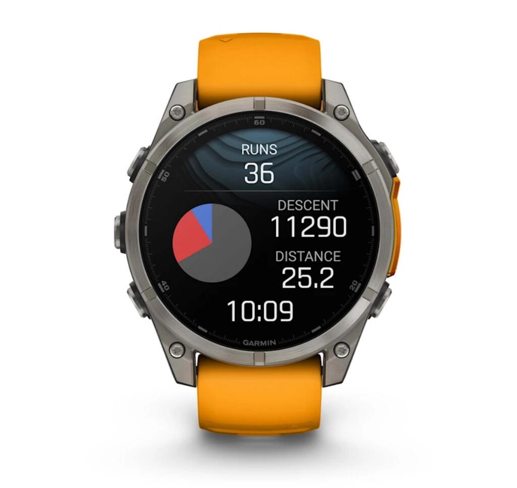 CEAS FENIX 8 AMOLED SAPPHIRE SPARK portocaliu GRAPHITE TI BARE 47MM EMEA GARMIN