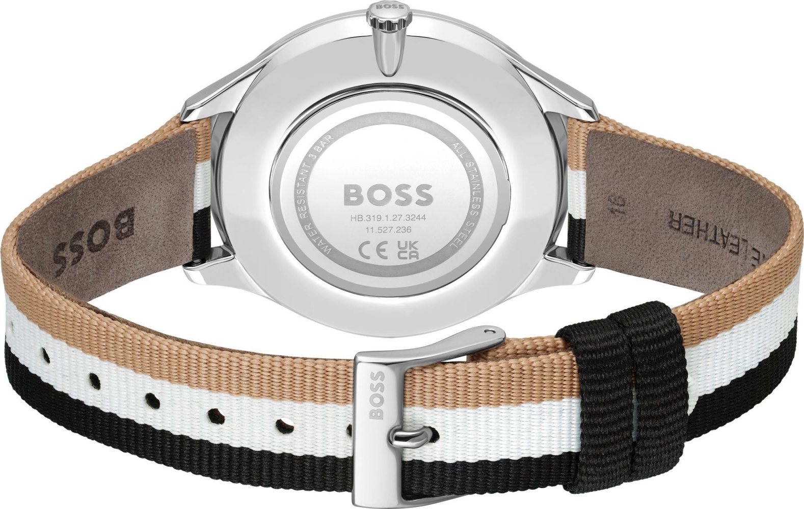 Ceas QUARTZ BOSS 1502694 pentru Femei argintiu black,white,brown alb