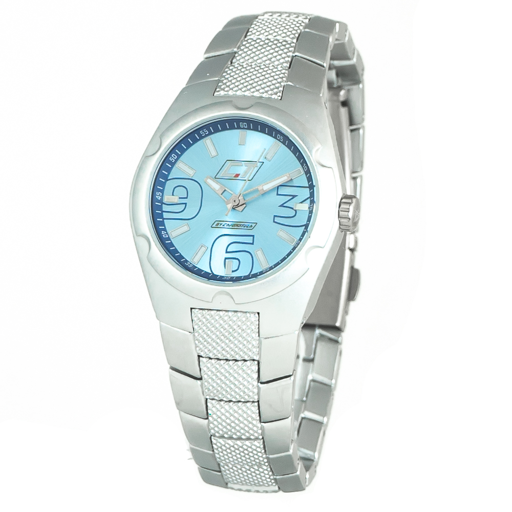 Ceas QUARTZ CHRONOTECH CC7039L-01M pentru Femei argintiu albastru