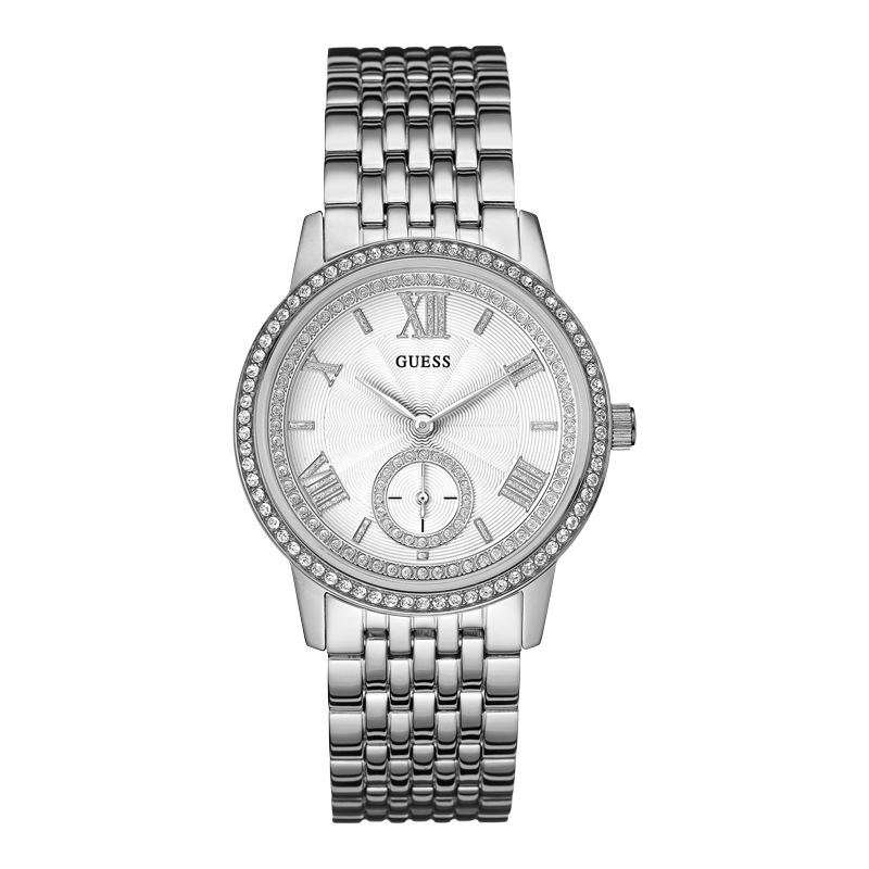 Ceas QUARTZ GUESS W0573L1 pentru Femei argintiu money alb