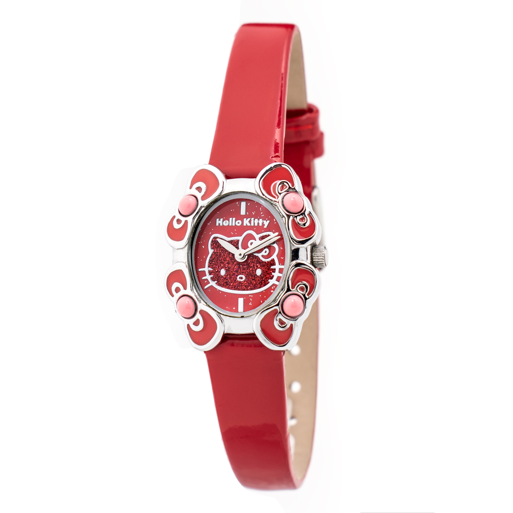 Ceas QUARTZ HELLO KITTY HK7129L-04 pentru Femei argintiu rosu