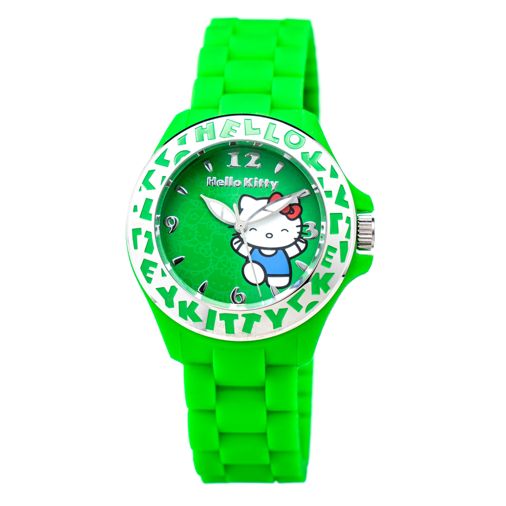 Ceas QUARTZ HELLO KITTY HK7143L-18 pentru Femei verde