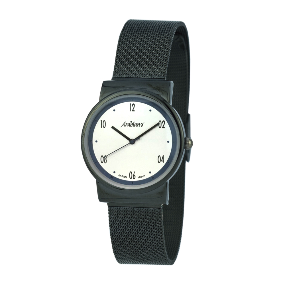 Ceas QUARTZ MAN ARABIANS HNA2235W negru alb