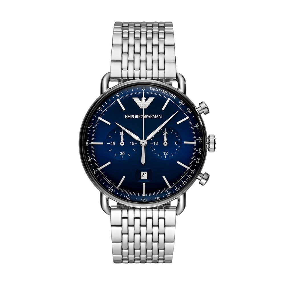 Ceas QUARTZ MAN ARMANI AR11238 gri argintiu albastru