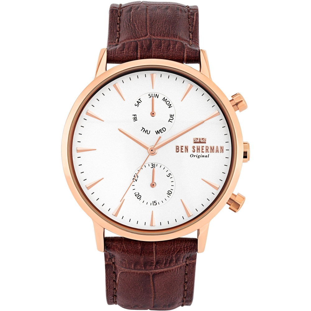 Ceas QUARTZ MAN BEN SHERMAN WB041TRG auriu maro alb