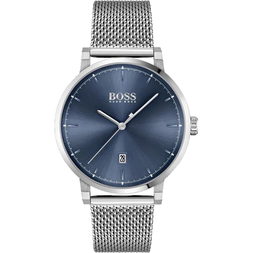 Ceas QUARTZ MAN BOSS 1513809 argintiu albastru