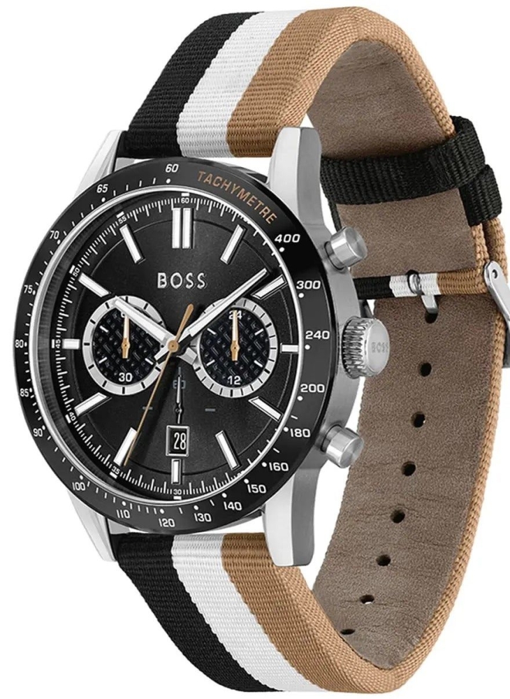 Ceas QUARTZ MAN BOSS 1513963 argintiu multicolor negru