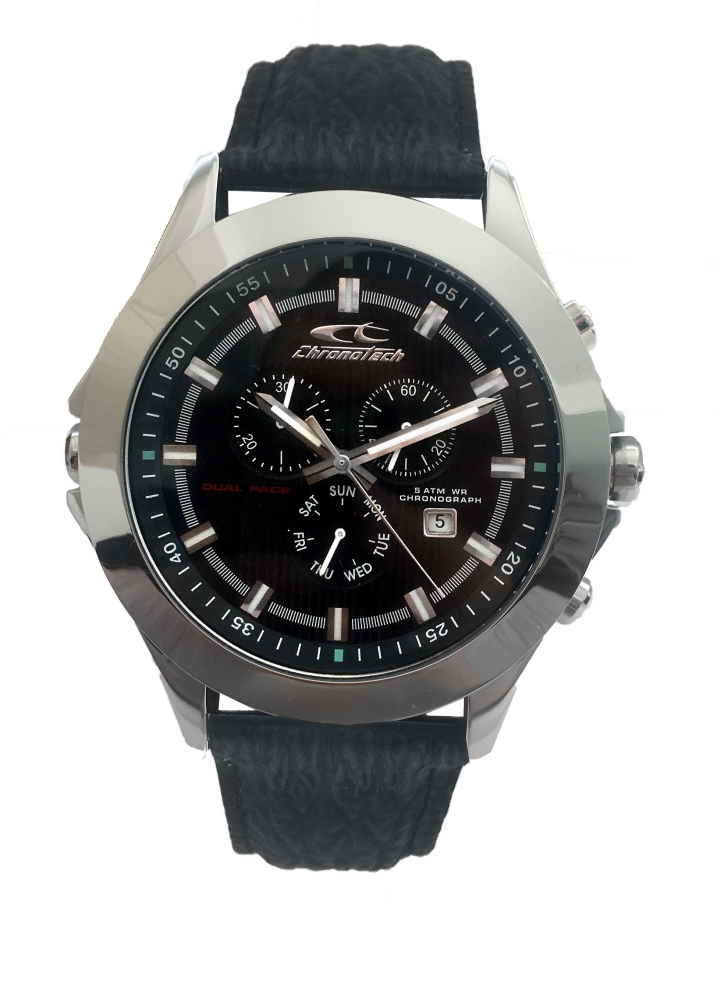 Ceas QUARTZ MAN CHRONOTECH CT7636M-01 argintiu negru