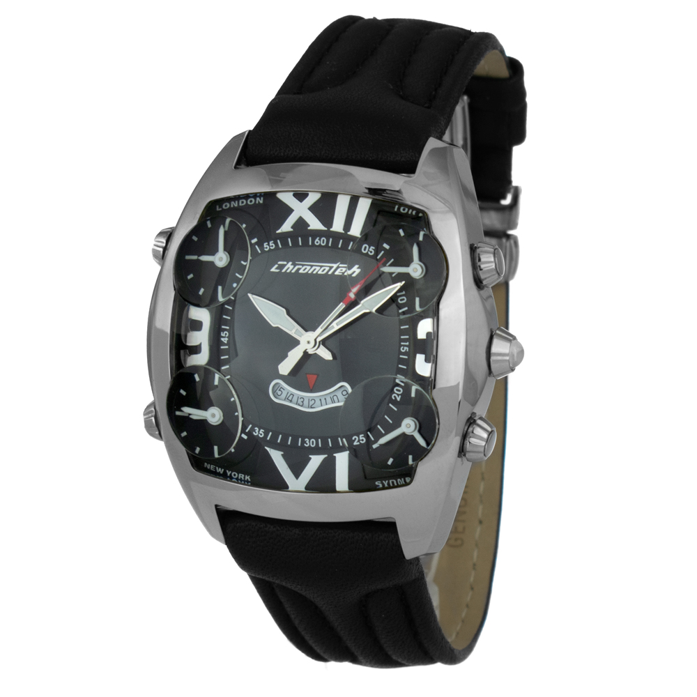 Ceas QUARTZ MAN CHRONOTECH CT7677M-02 argintiu negru