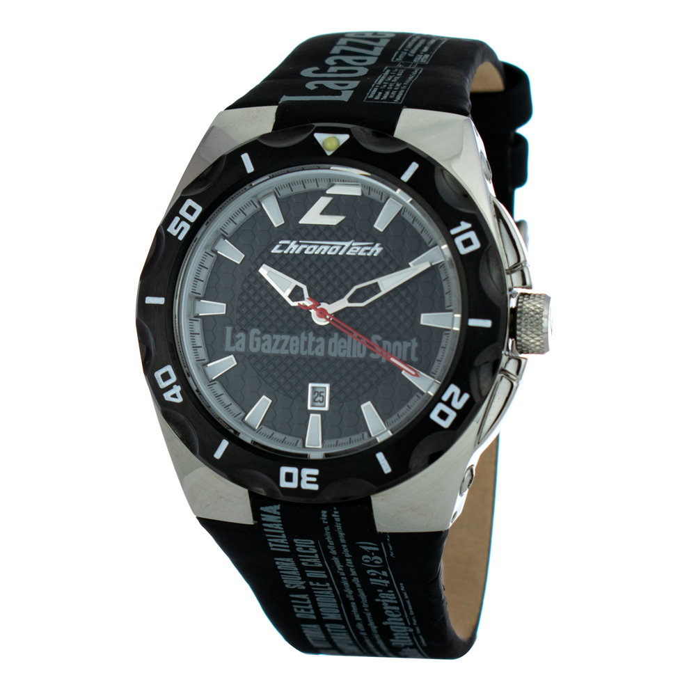 Ceas QUARTZ MAN CHRONOTECH CT7935M-12 argintiu negru