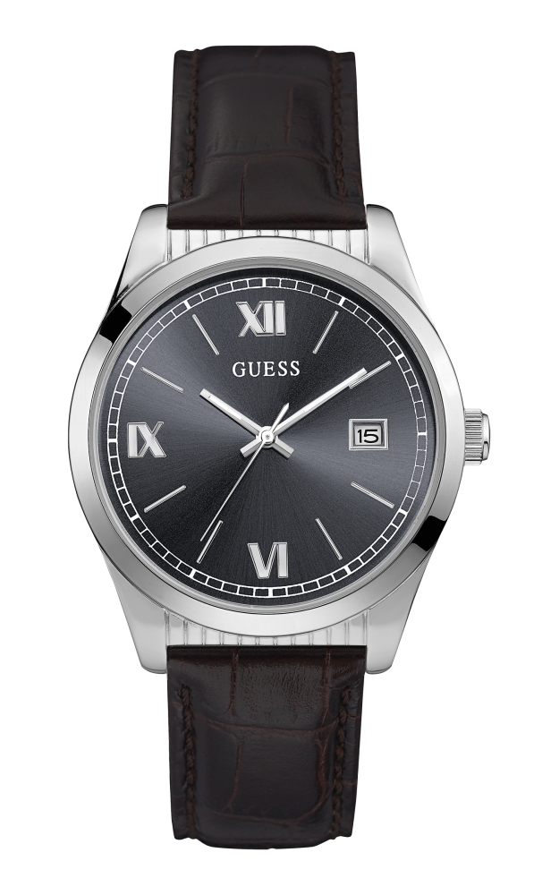 Ceas QUARTZ MAN GUESS W0874G1 argintiu maro gri