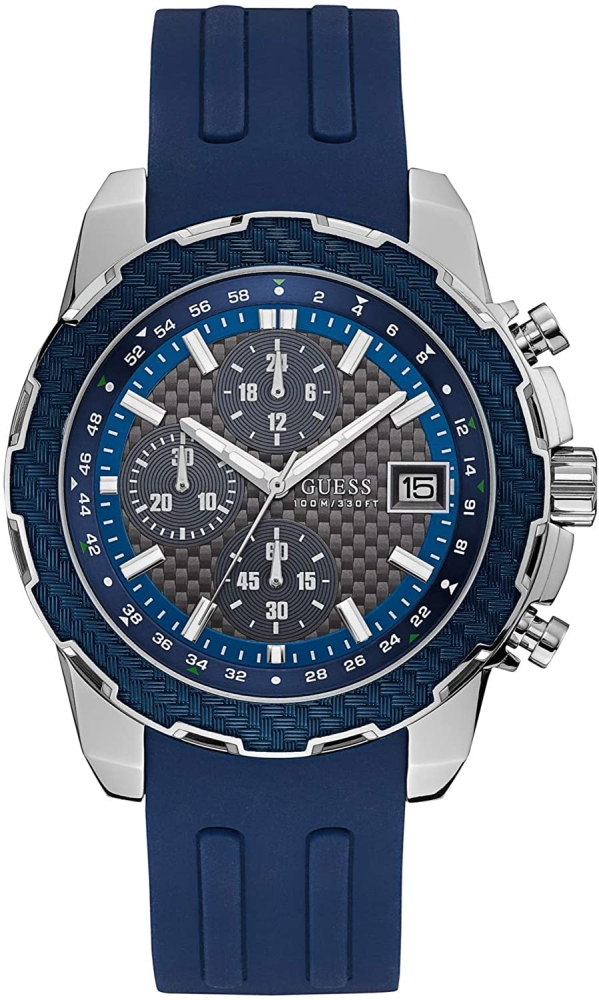 Ceas QUARTZ MAN GUESS W1047G2 argintiu albastru gri