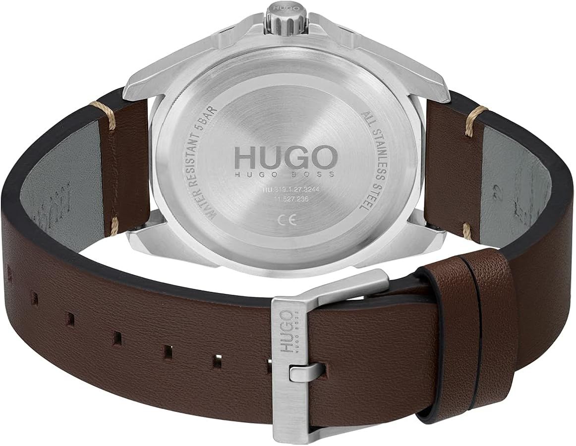 Ceas QUARTZ MAN HUGO 1530226 argintiu maro albastru