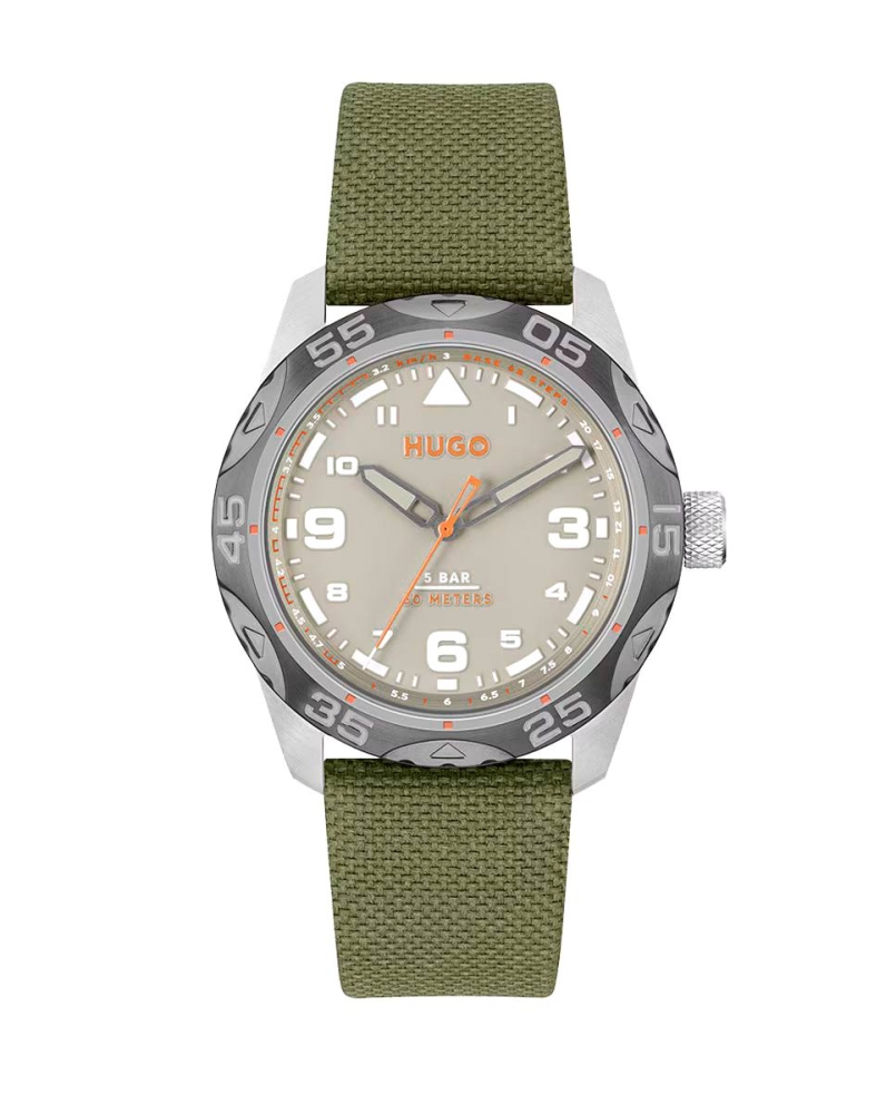 Ceas QUARTZ MAN HUGO 1530331 gri verde