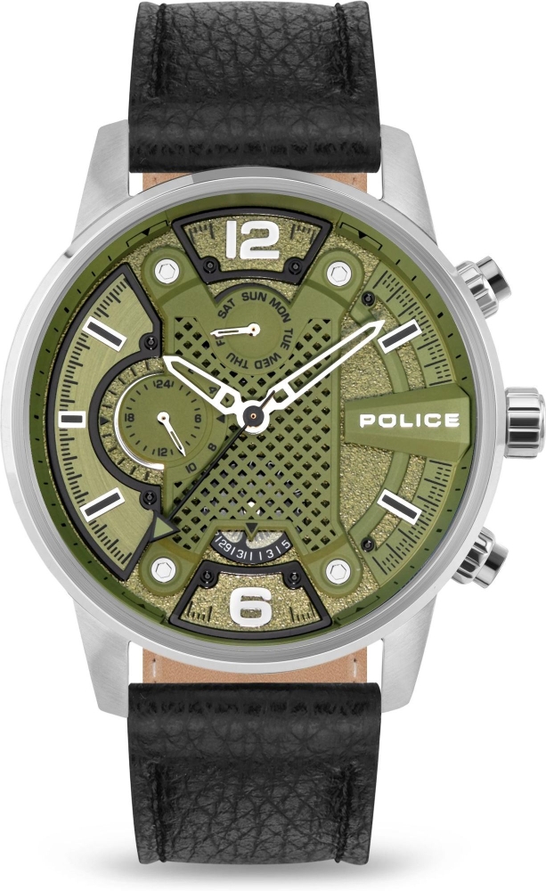 Ceas QUARTZ MAN POLICE PEWJF2203305 gri negru verde