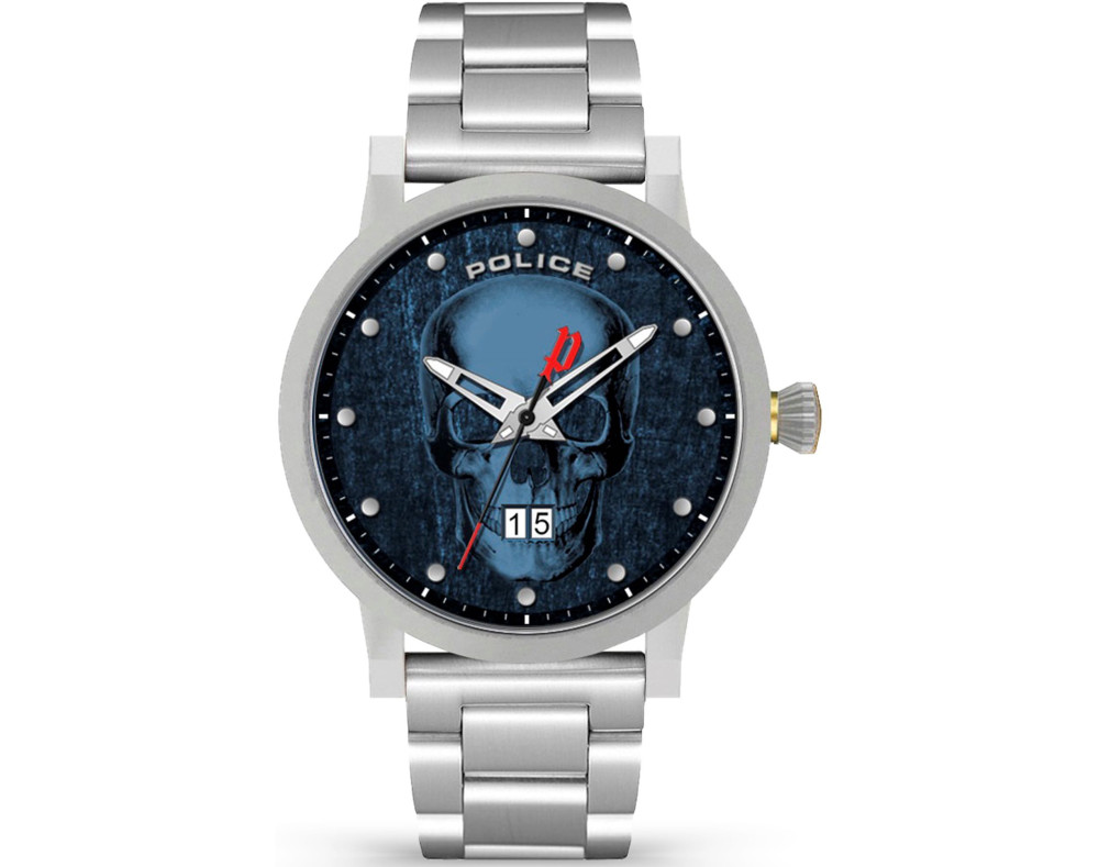 Ceas QUARTZ MAN POLICE PL15404JS03MA gri albastru