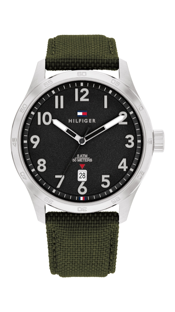 Ceas QUARTZ MAN TOMMY HILFIGER 1710593 argintiu verde