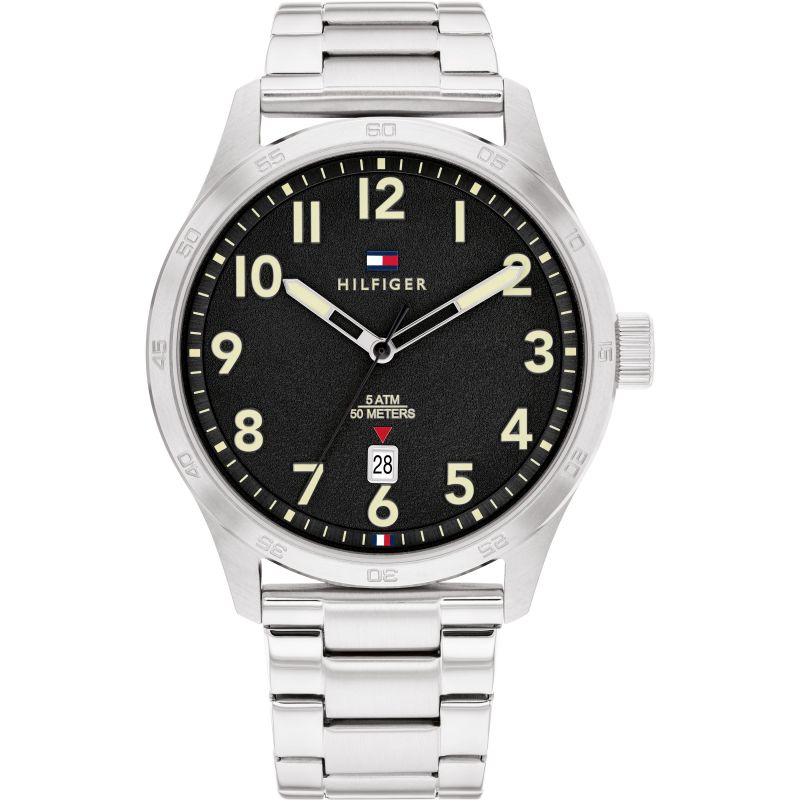 Ceas QUARTZ MAN TOMMY HILFIGER 1710594 argintiu negru