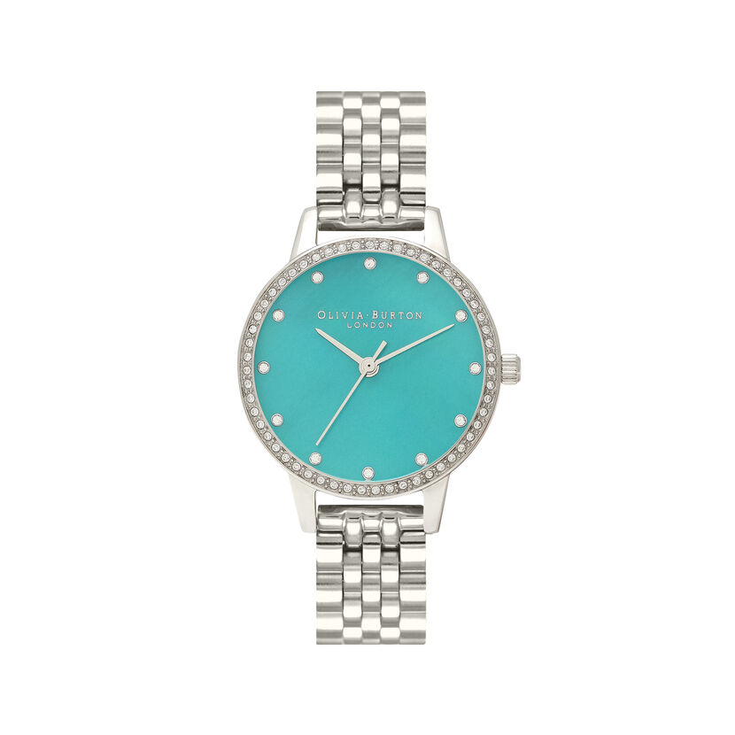 Ceas QUARTZ OLIVIA BURTON OB16MD101 pentru Femei argintiu verde