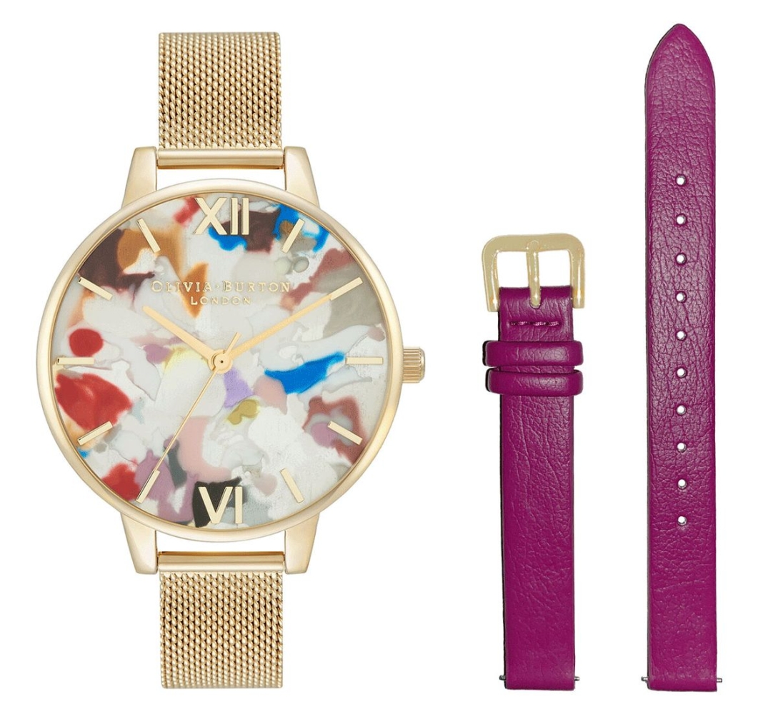 Ceas QUARTZ OLIVIA BURTON OBGSET153 pentru Femei auriu multicolor