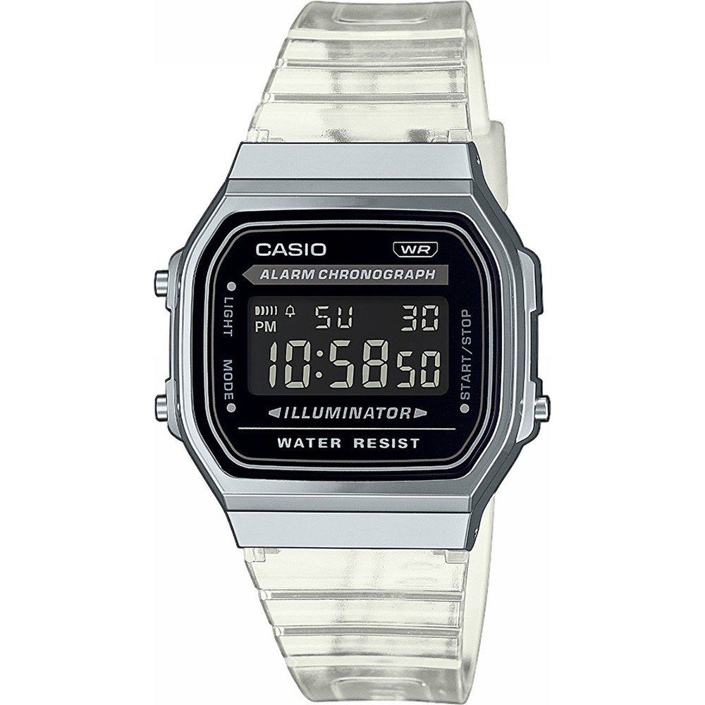 Ceas QUARTZ UNISEX CASIO A168XES-1BEF gri transparent