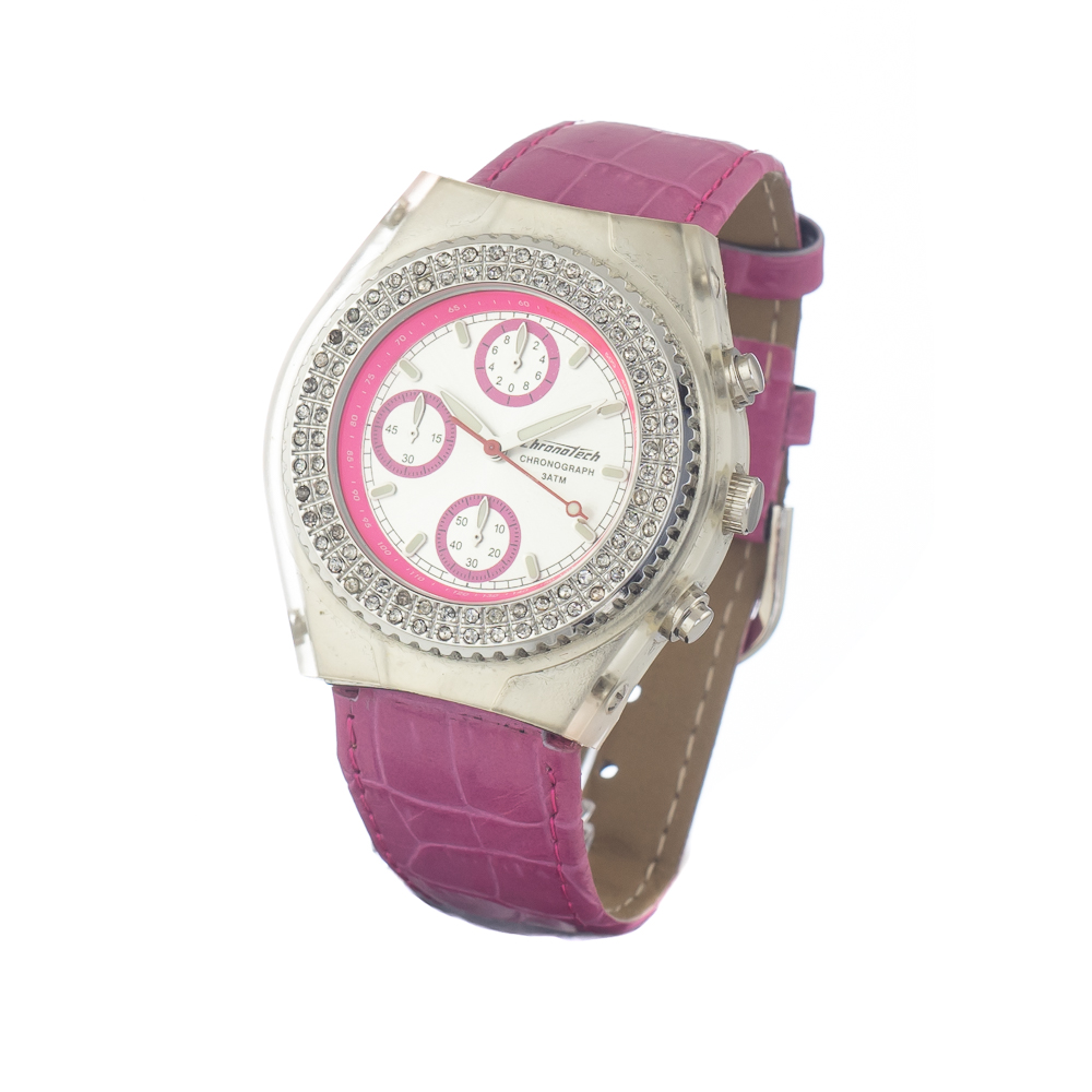 Ceas QUARTZ UNISEX CHRONOTECH CT7284S-04 gri roz alb