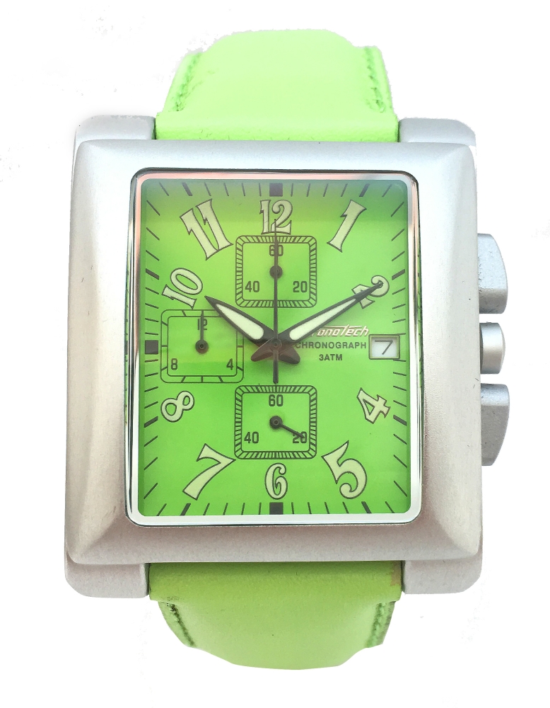 Ceas QUARTZ Unisex CHRONOTECH CT7357-07 argintiu verde