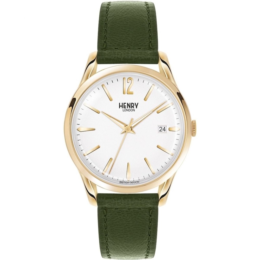 Ceas QUARTZ UNISEX HENRY LONDON HL39-S-0098 auriu verde alb