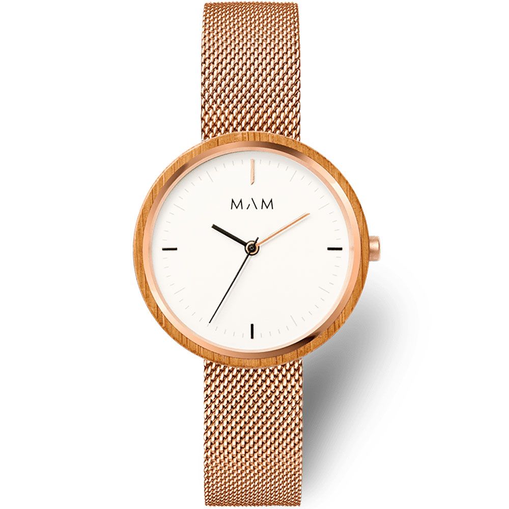 Ceas QUARTZ Unisex MAM MAM669 maro roz alb