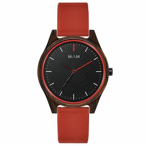 Ceas QUARTZ Unisex MAM MAM695 maro rosu negru