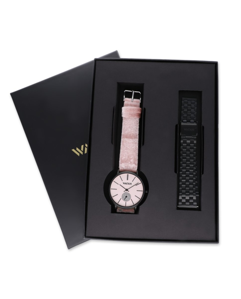 Ceas QUARTZ WATXANDCO WABOXSPELL1 pentru Femei negru roz