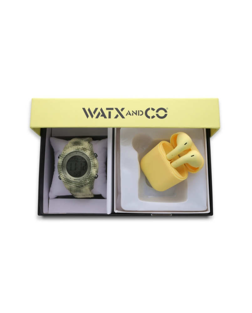 Ceas QUARTZ WATXANDCO WAPACKEAR4_M pentru Femei transparent galben verde