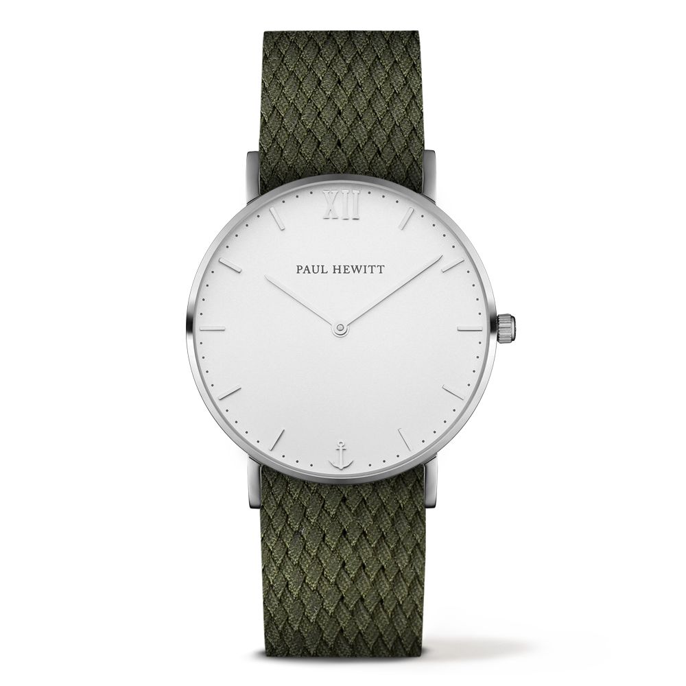 Ceas QUARZT UNISEX PAUL HEWITT PH-SA-SSTW20S argintiu verde alb