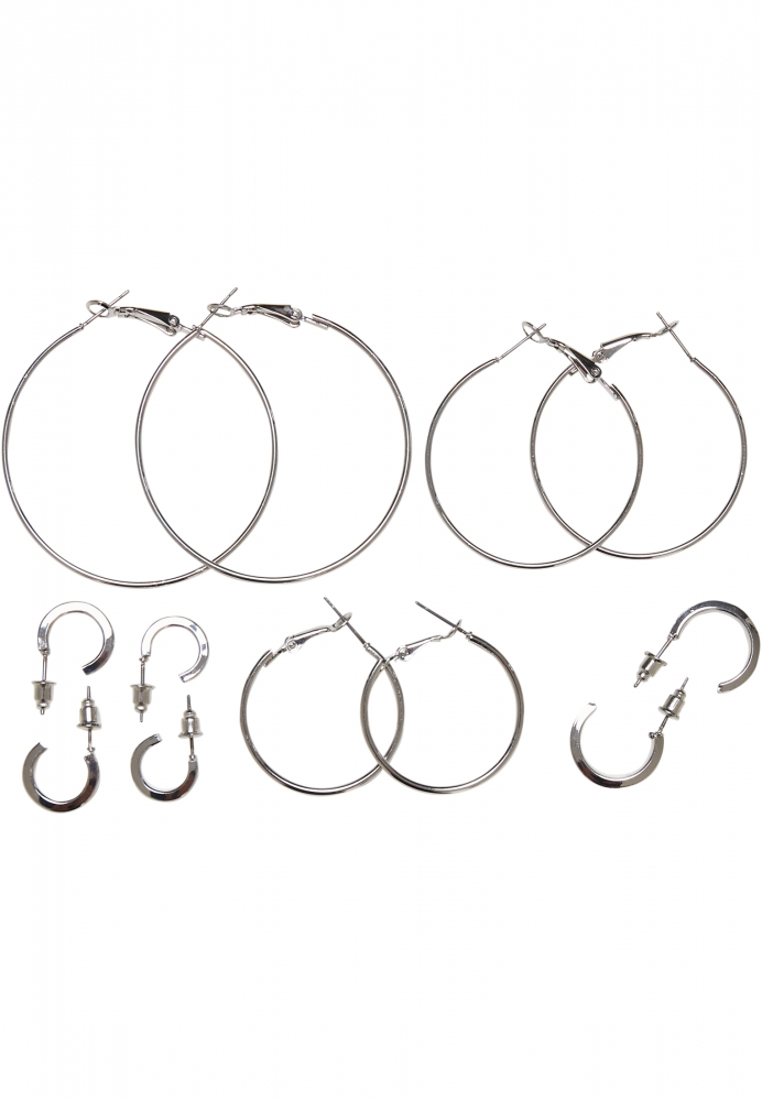 Basic Hoop Earrings 6-Pack Urban Classics