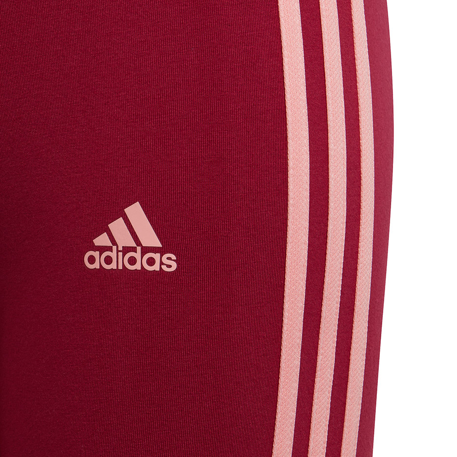 Colant Legginsy dla dzieci adidas Essentials 3-Stripes czerwone HE1997