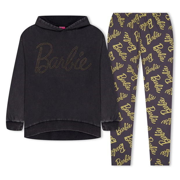 Hanorac Character Barbie Graphic Diamante and Legging Set fetita