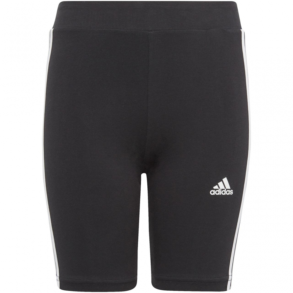 Spodenki dla dzieci adidas Essentials 3-Stripes Cotton Bike Tights czarne IC3628