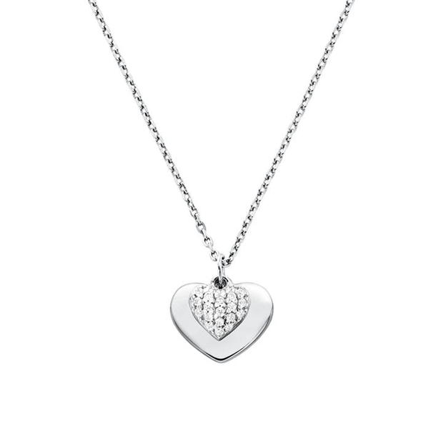 Michael Kors Plated Pave Heart Necklace