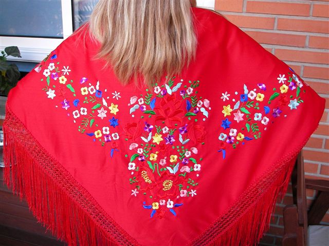 SHAWL FLAMENCO PGRR40 pentru Femei rosu